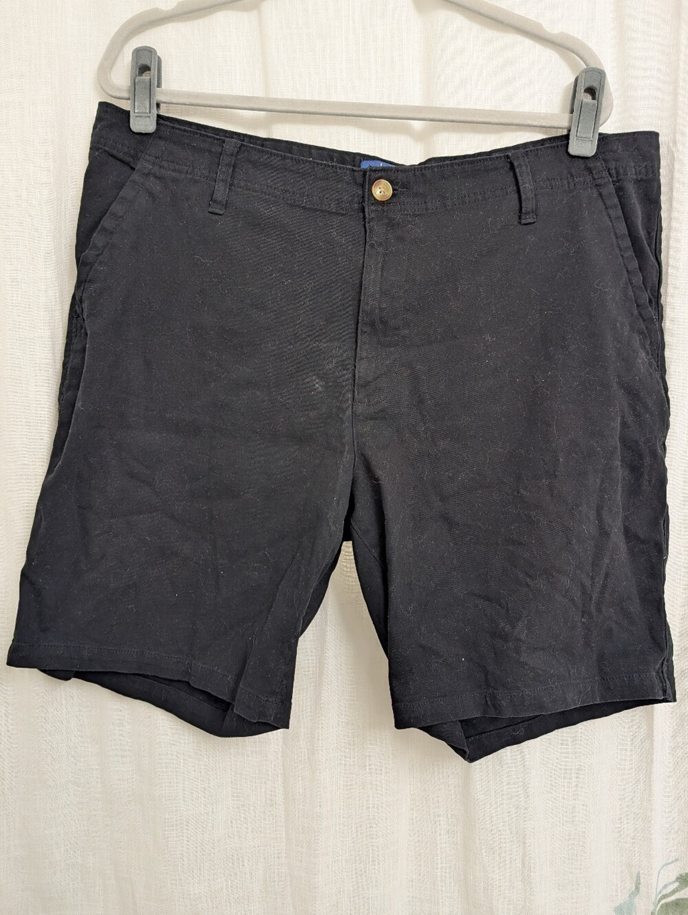George Black Flat Front Chino Shorts Mens Size 38 Casual Stretch Shorts